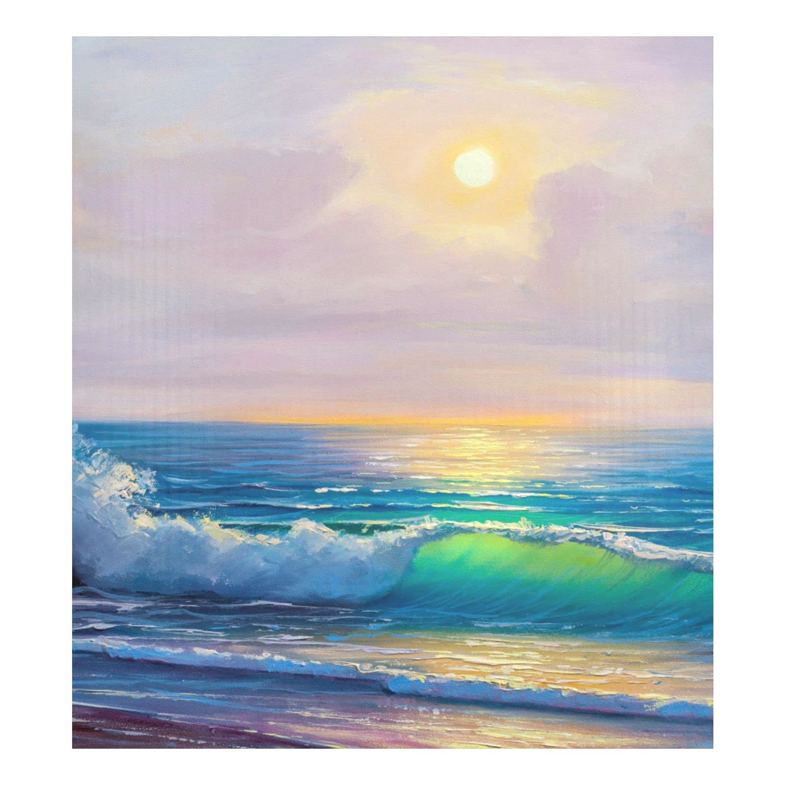Cubierta Magnética Para Lavavajillas Naanle, Pintura Al Óleo Ocean Sunrise - Venta Internacional.
