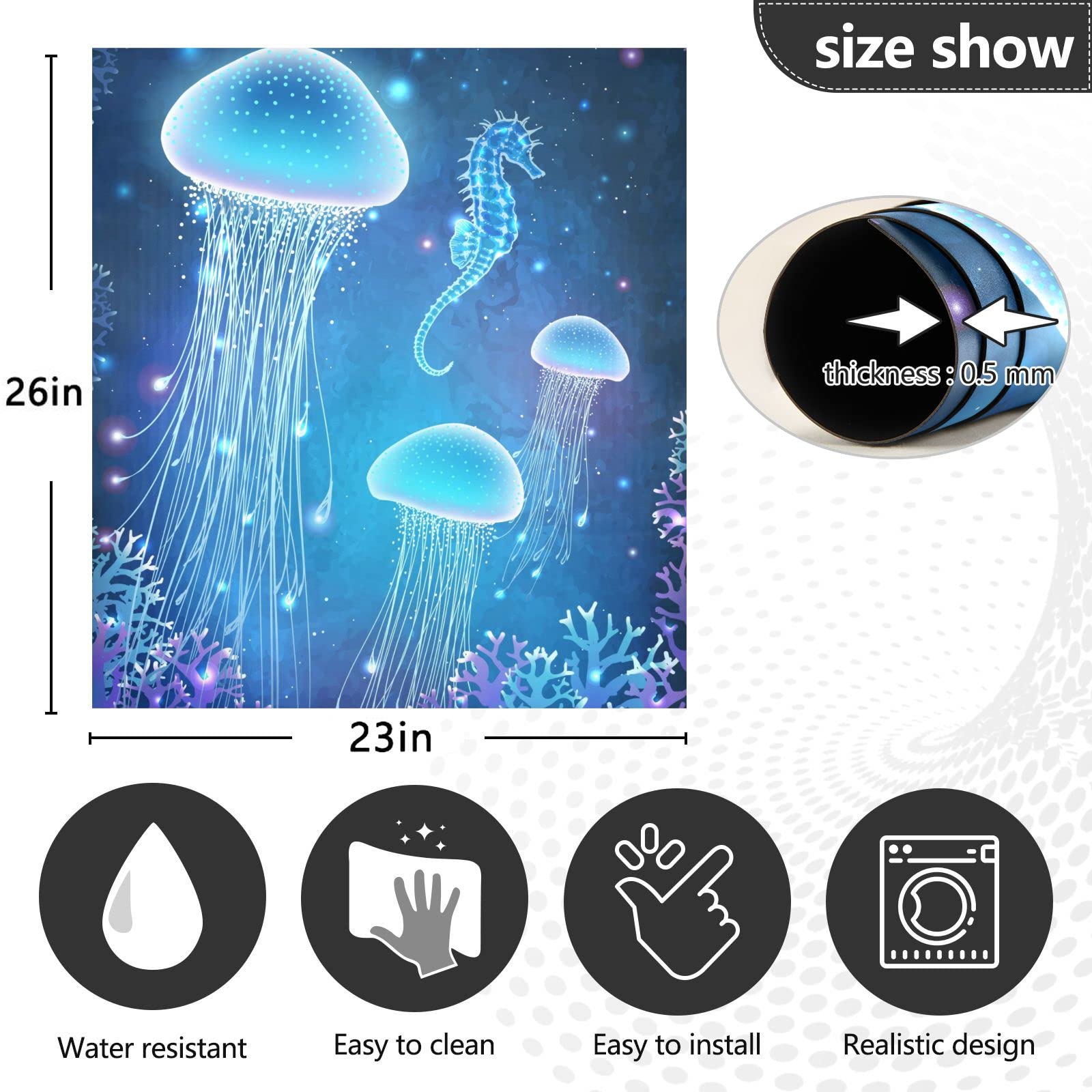 Foto 5 pulgar | Cubierta Magnética Para Lavavajillas Naanle Brilling Seahorse Jellyfish - Venta Internacional.