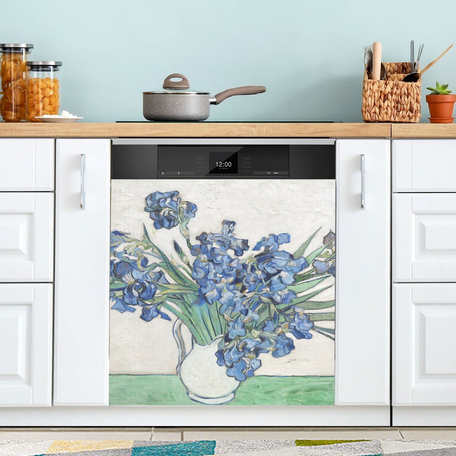 Foto 3 pulgar | Funda Magnética Para Lavavajillas Naanle Con Diseño Floral De Lirios Van Gogh, 23 X 26 - Venta Internacional.