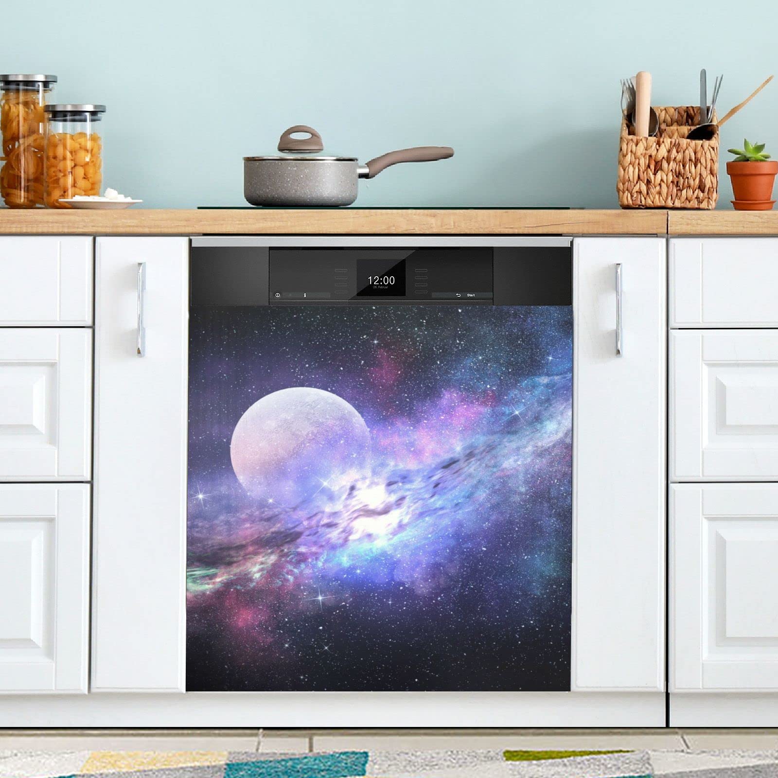 Foto 3 pulgar | Funda Magnética Para Lavavajillas Naanle Space Nebula Planet 60 X 65 Cm - Venta Internacional.