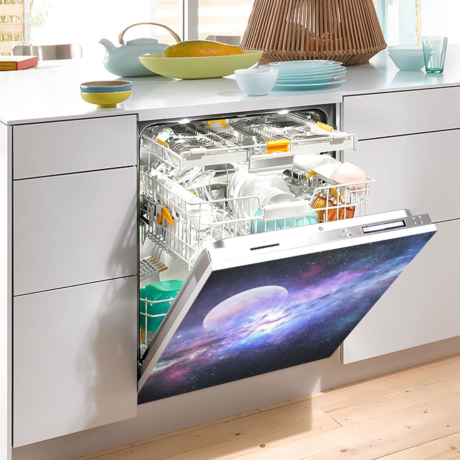 Foto 5 | Funda Magnética Para Lavavajillas Naanle Space Nebula Planet 60 X 65 Cm - Venta Internacional.