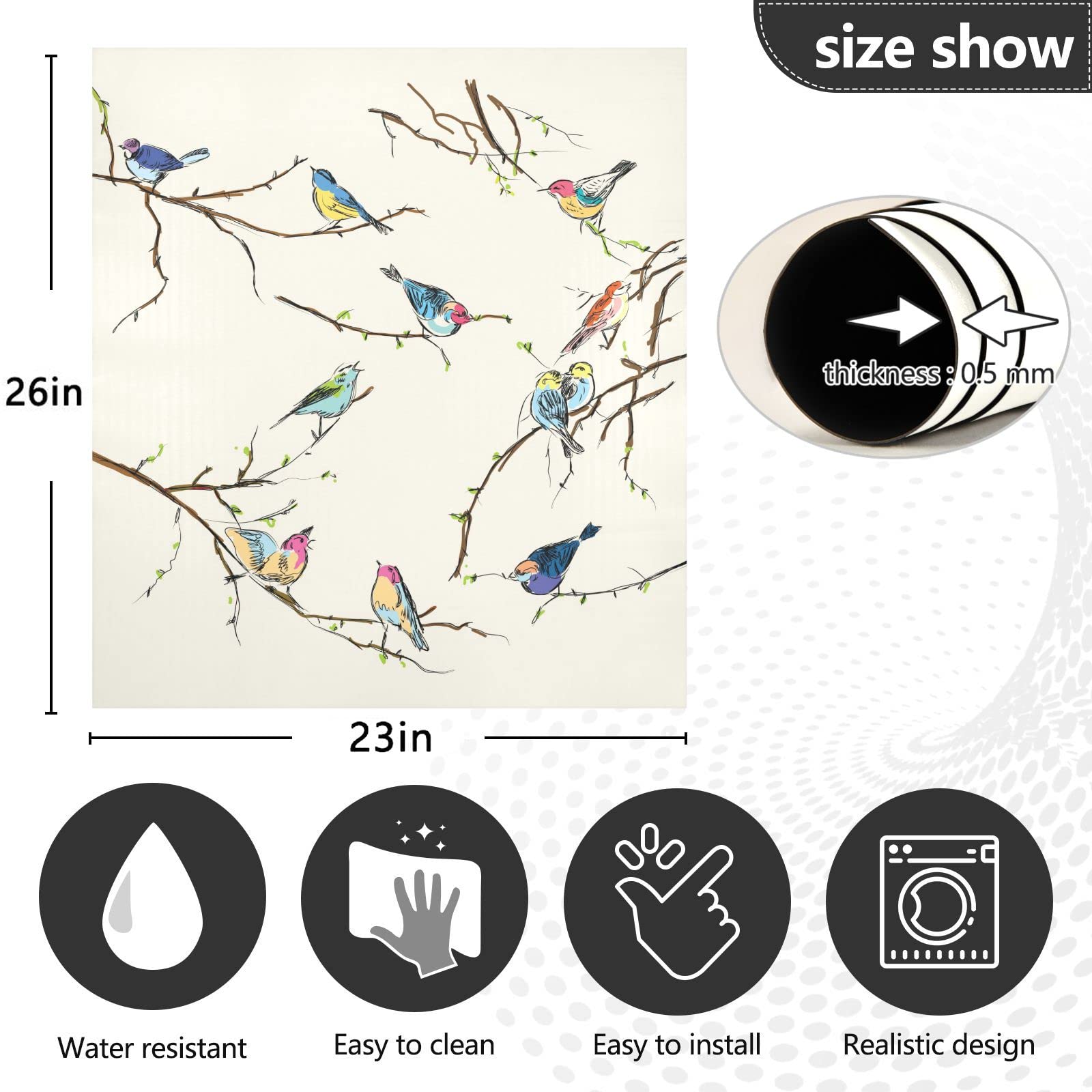 Foto 5 pulgar | Funda Magnética Para Lavavajillas Naanle Vintage Bird 58x66 Cm - Venta Internacional.