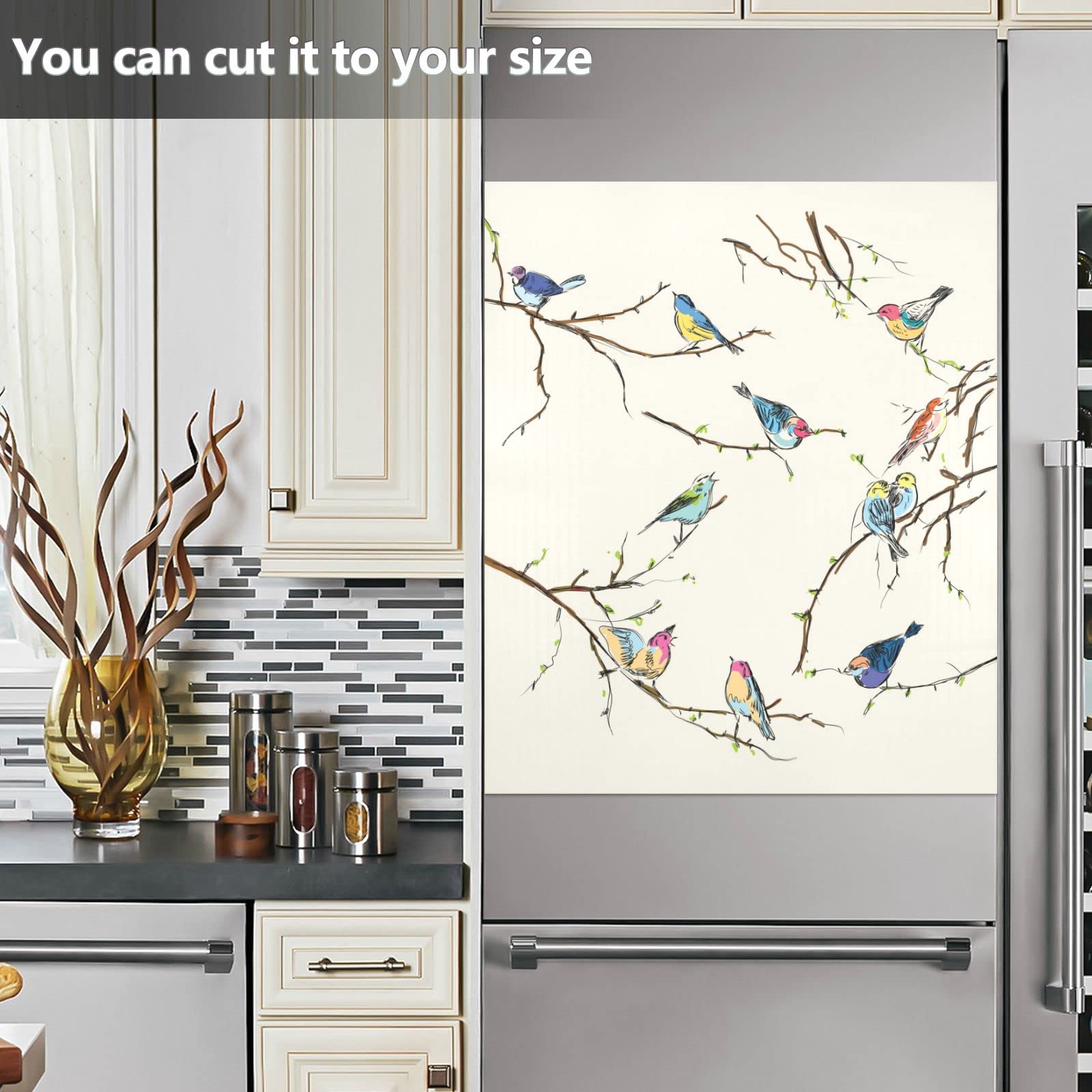 Foto 6 | Funda Magnética Para Lavavajillas Naanle Vintage Bird 58x66 Cm - Venta Internacional.