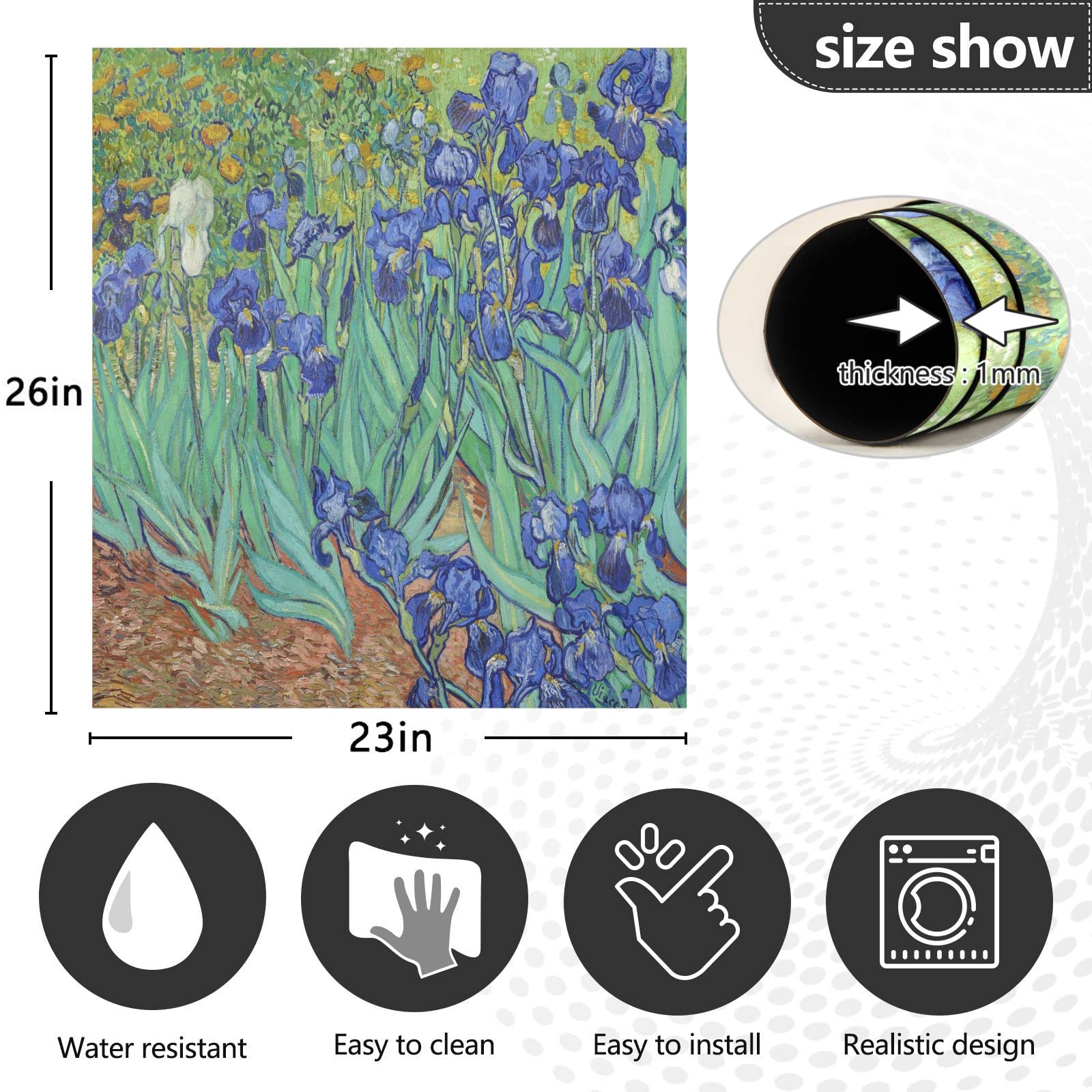 Foto 5 pulgar | Funda Magnética Para Lavavajillas Naanle Irises Van Gogh, 58 X 66 Cm - Venta Internacional.