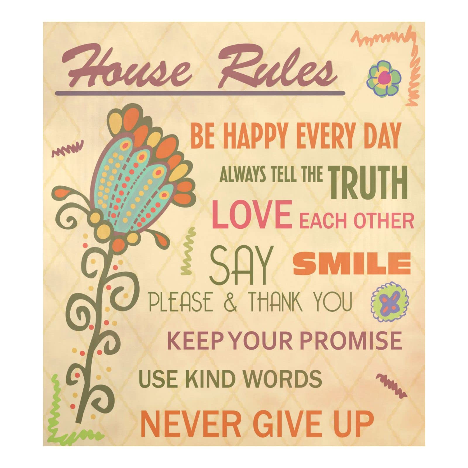 Foto 1 | Funda Magnética Para Lavavajillas Naanle House Rules Flowers, 23 X 26 - Venta Internacional.