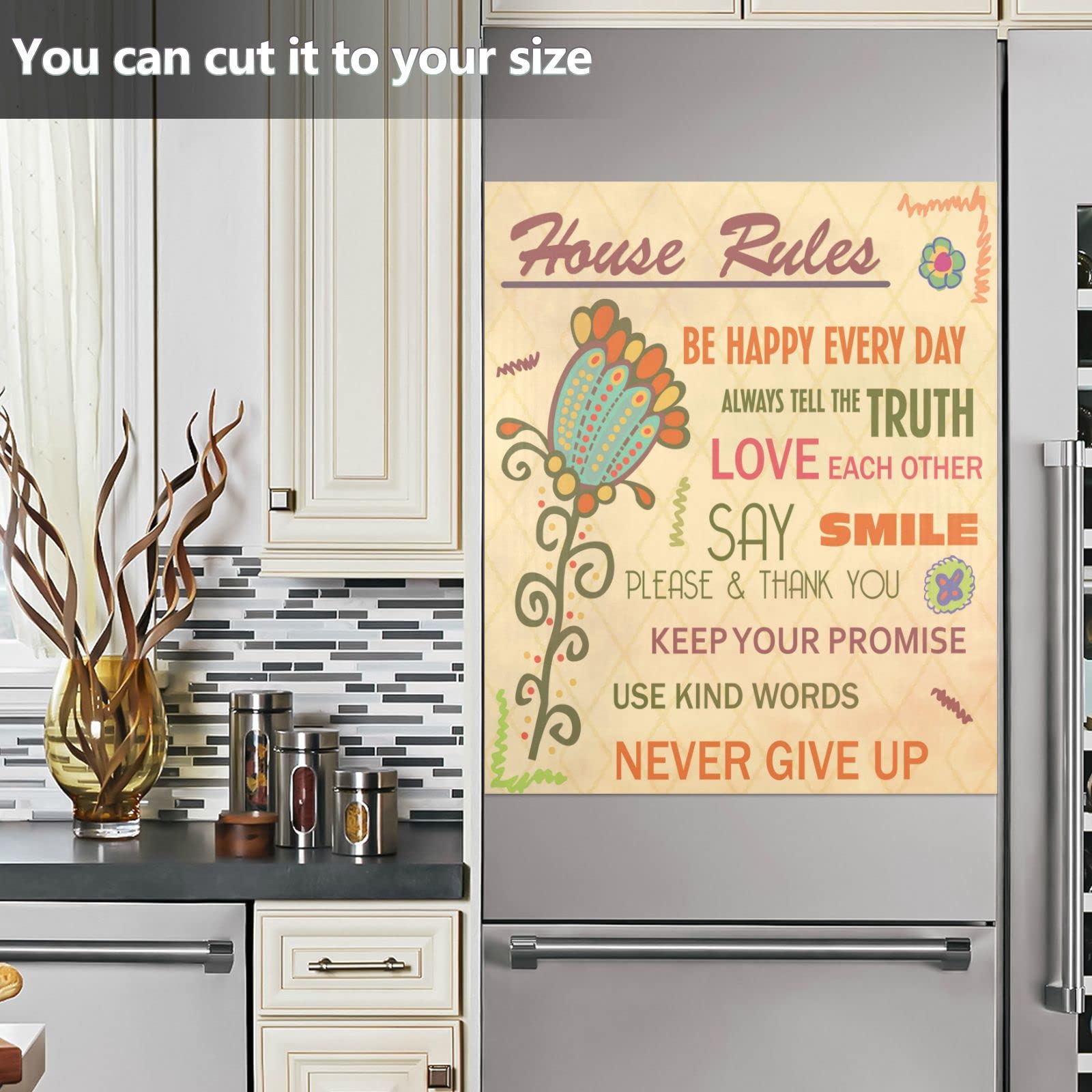 Foto 6 | Funda Magnética Para Lavavajillas Naanle House Rules Flowers, 23 X 26 - Venta Internacional.