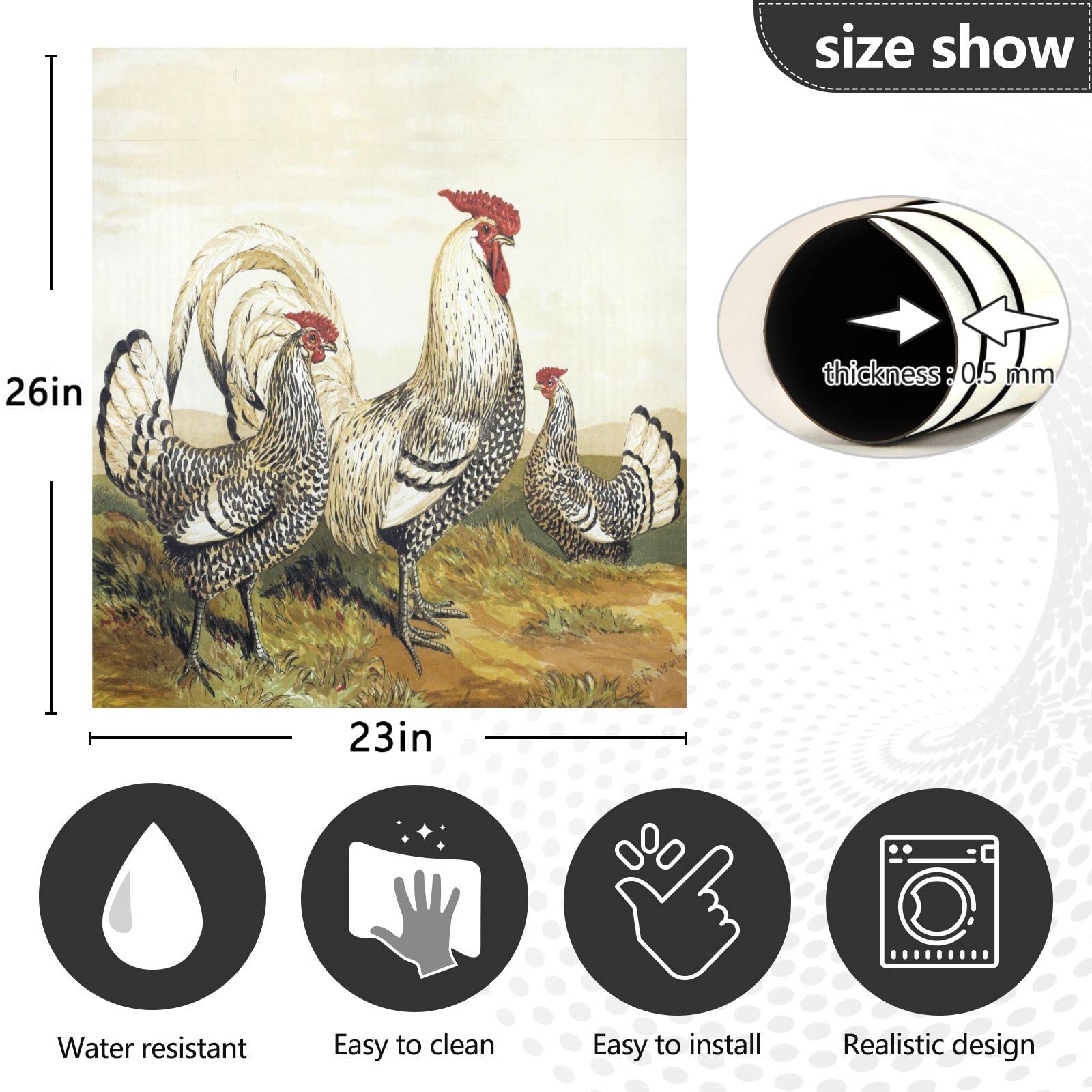 Foto 5 pulgar | Funda Magnética Para Lavavajillas Naanle Vintage Rooster, 58 X 66 Cm - Venta Internacional.