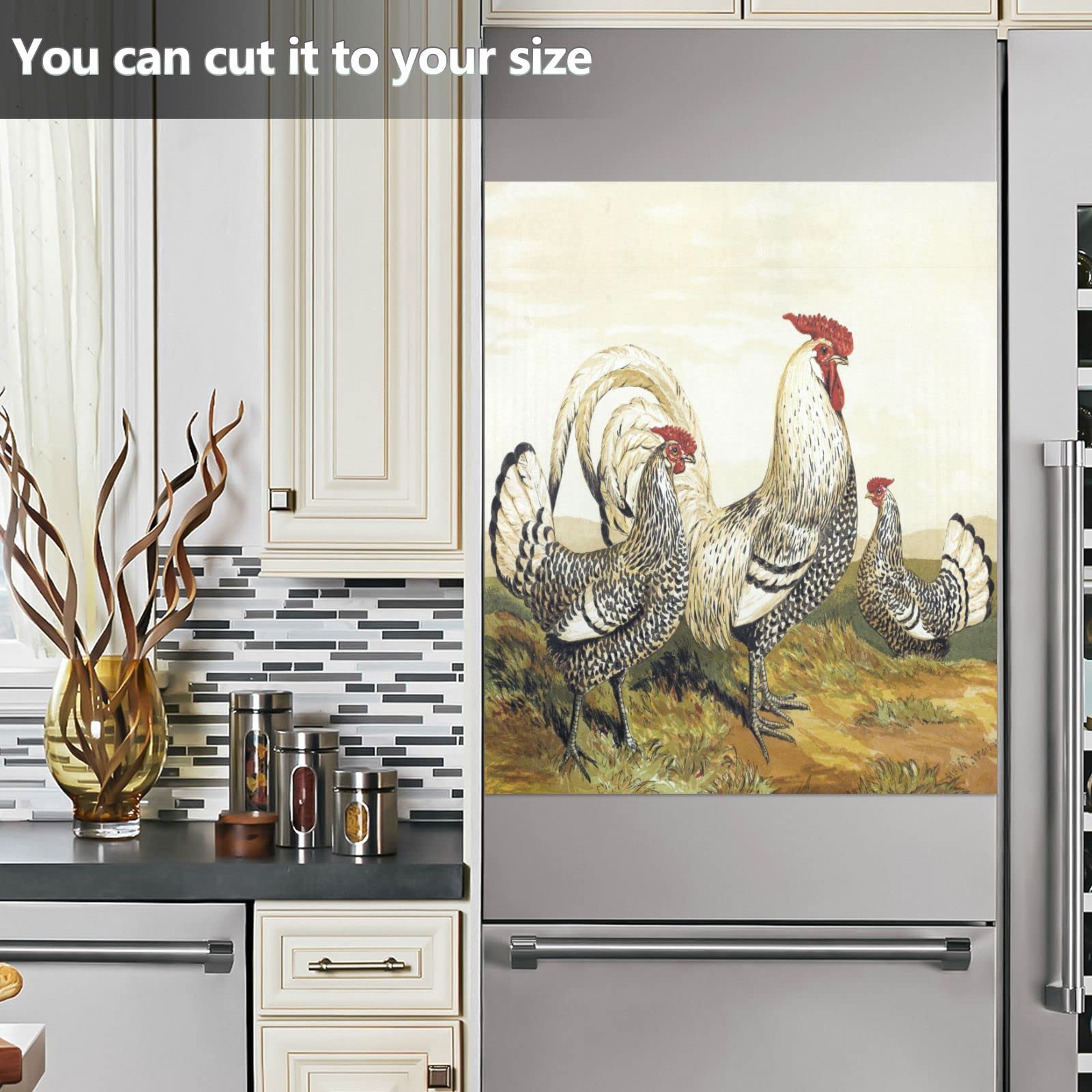 Foto 7 pulgar | Funda Magnética Para Lavavajillas Naanle Vintage Rooster, 58 X 66 Cm - Venta Internacional.