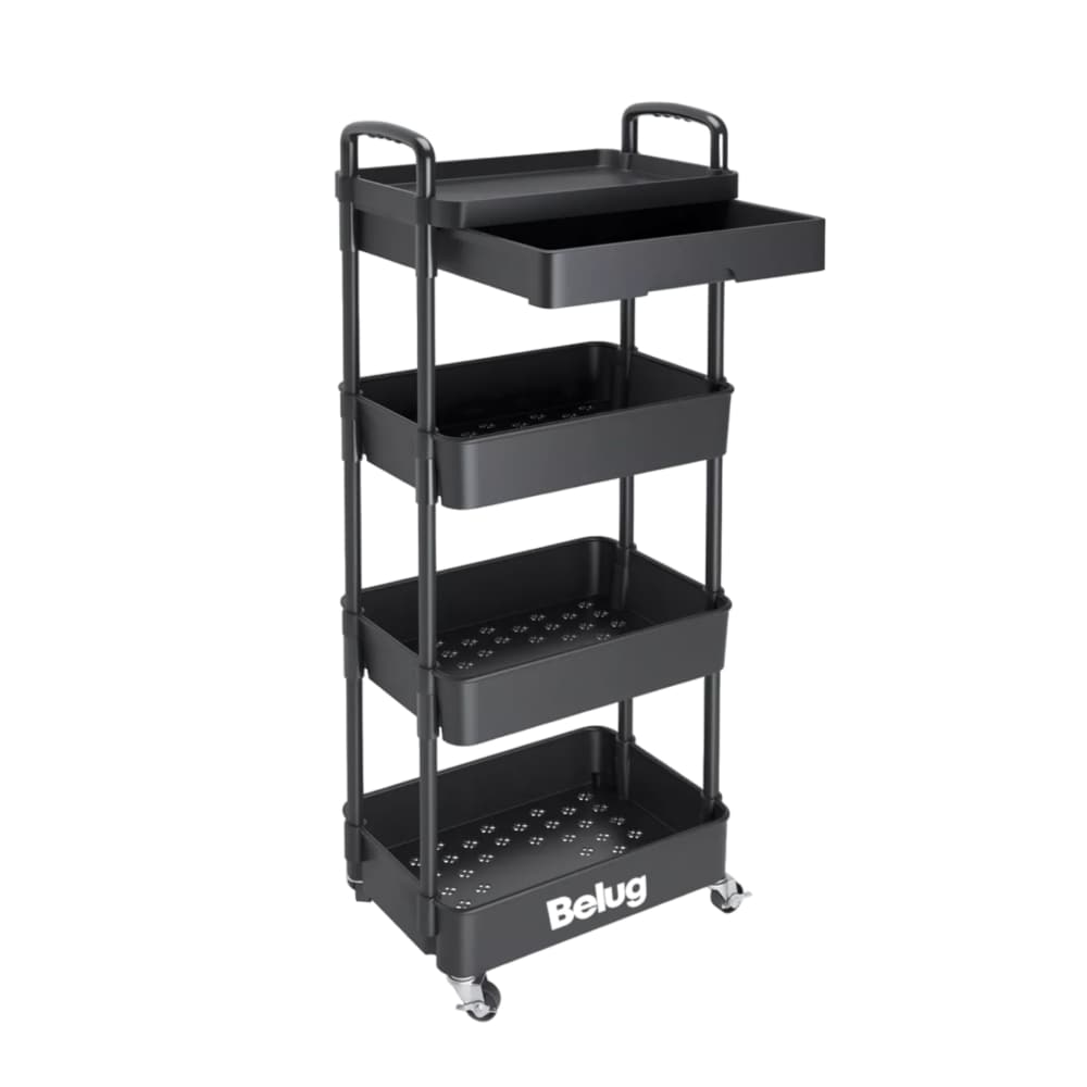 Carrito Organizador 4 Niveles Multiusos Estantes Con Cajón Belug $1,069