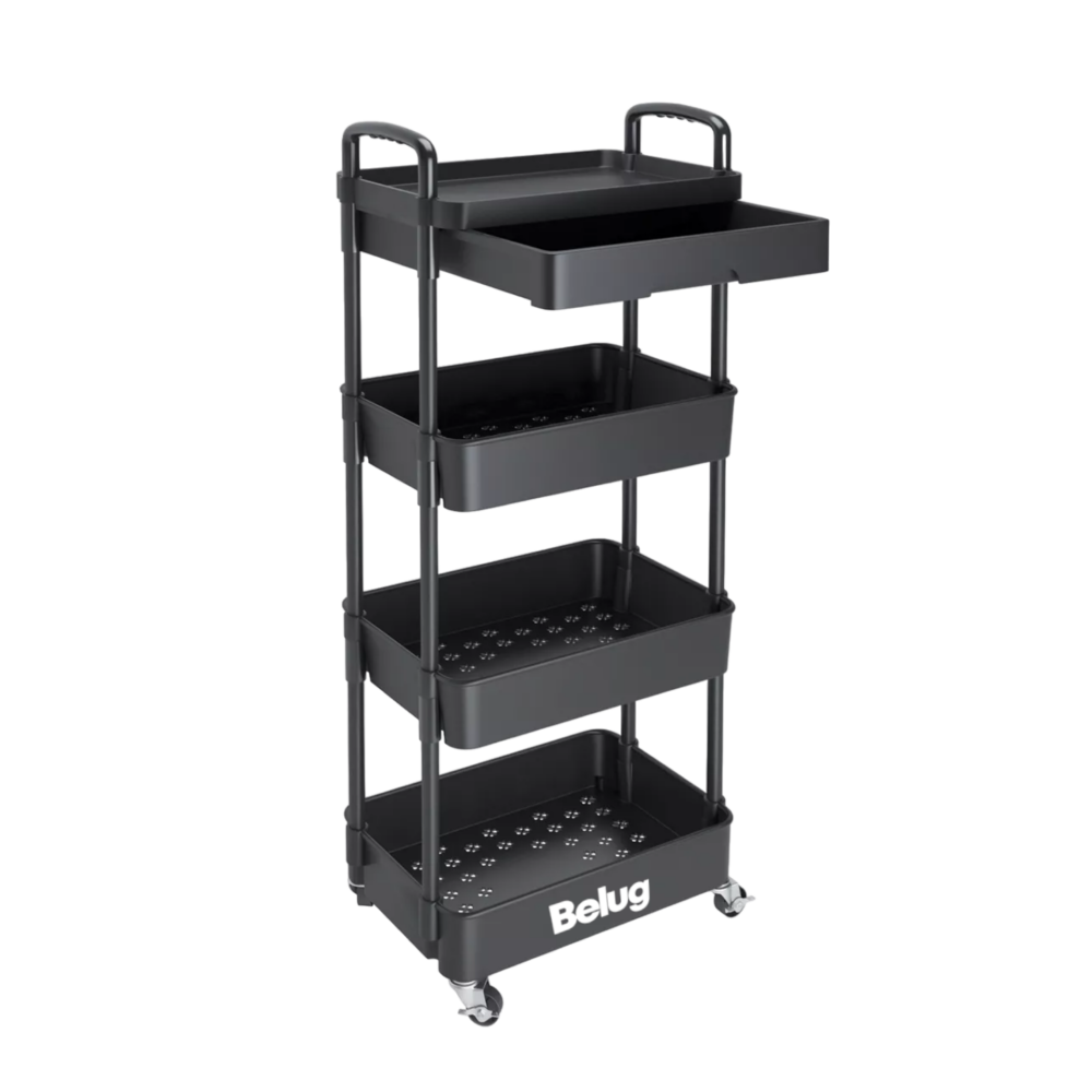 Carrito Organizador 4 Niveles Multiusos Estantes Con Cajón Belug