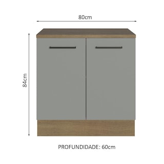 Foto 3 | Gabinete Bajo Multiuso Madesa Agata 80cm 2 Puertas Mg