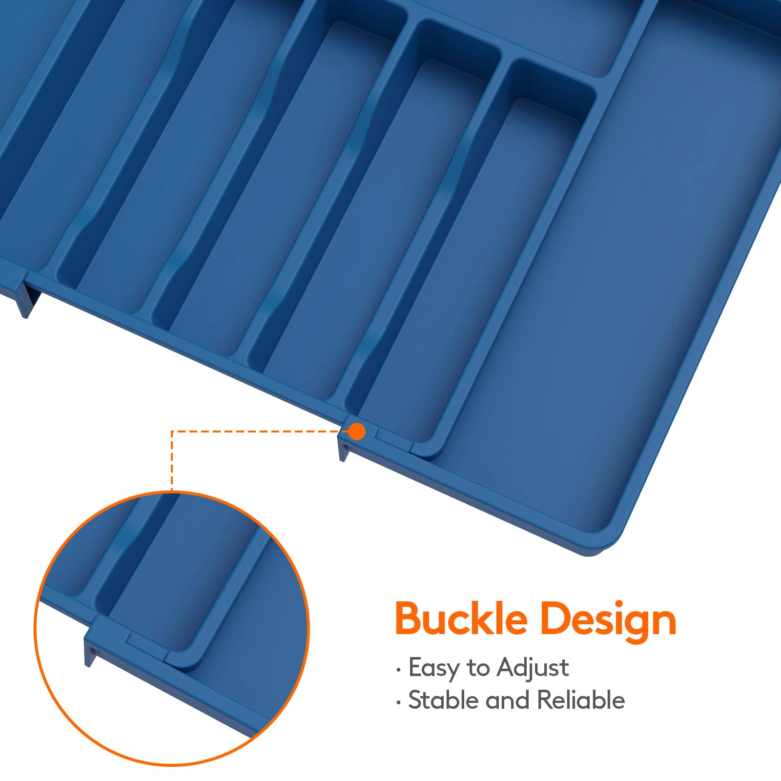 Foto 8 pulgar | Organizador De Cajones Para Cubiertos Lifewit, Expandible, Azul Oscuro - Venta Internacional.