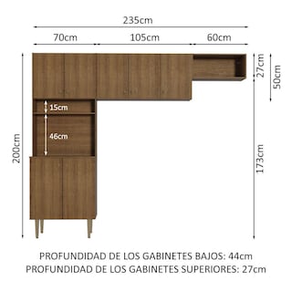 Foto 3 | Mueble Kit Para Área De Lavado Elegante Gourmet 235cm Mm