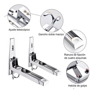 Foto 2 | Soportes Plegables De Acero Inoxidable Lab.g Para Microondas 2 Pz Plata