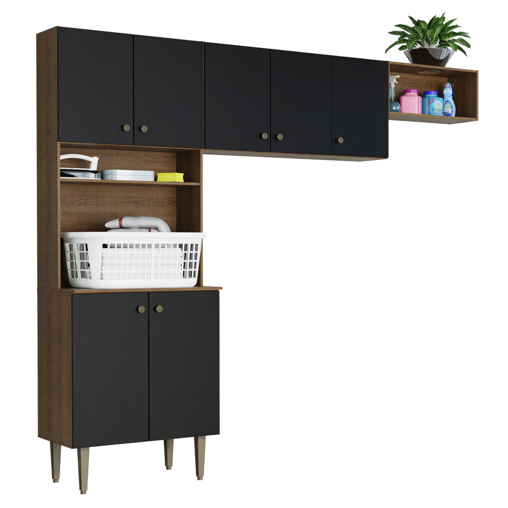 Mueble Kit Lavandería Gourmet 235cm Marrón