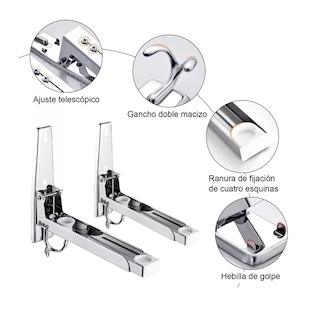 Foto 3 | Soportes Plegables De Acero Inoxidable Para Microondas 2 Pz Belug, Plata