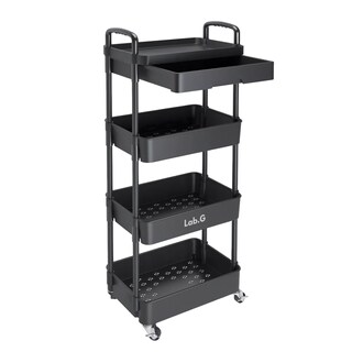 Foto 1 | Carrito Organizador Lab.g 4 Niveles Multiusos Estantes Con Cajón Negro