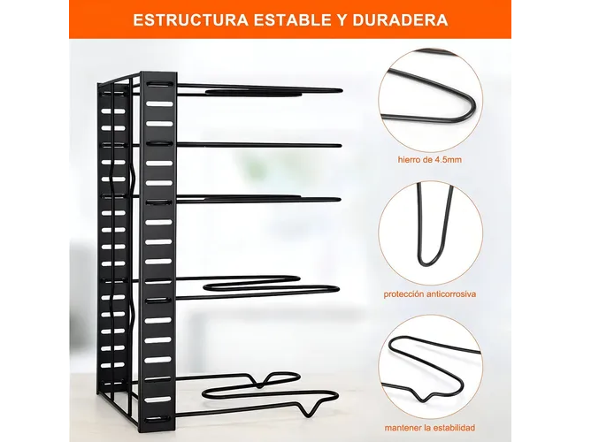 Foto 3 pulgar | 8 Xtellar Estante Organizador Para Ollas Y Sartenes