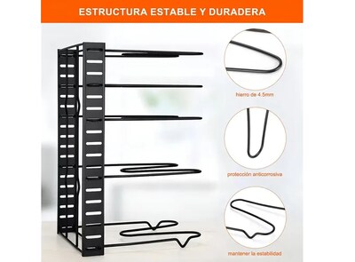 Foto 2 | 8 Xtellar Estante Organizador Para Ollas Y Sartenes