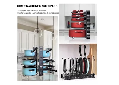 Foto 3 | 8 Xtellar Estante Organizador Para Ollas Y Sartenes