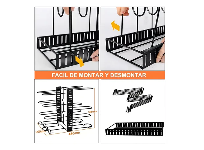 Foto 5 pulgar | 8 Xtellar Estante Organizador Para Ollas Y Sartenes