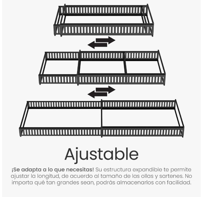 Foto 4 pulgar | Organizador De Sartenes Ollas Y Tapas Expandible Gabinete Color Negro