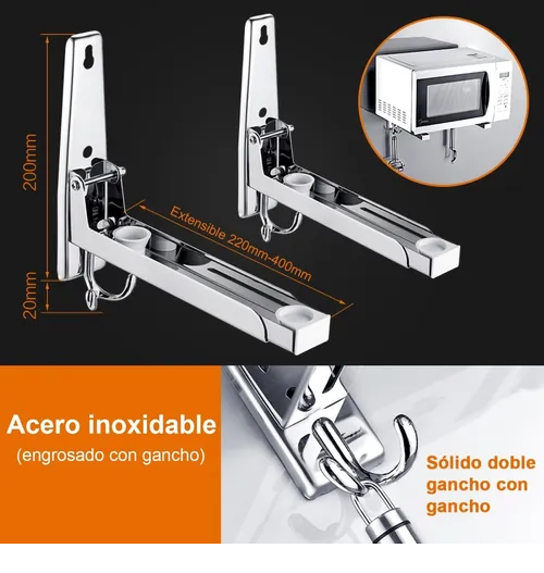Foto 4 pulgar | Soportes Xtellar Plegables De Acero Inoxidable Para Microondas