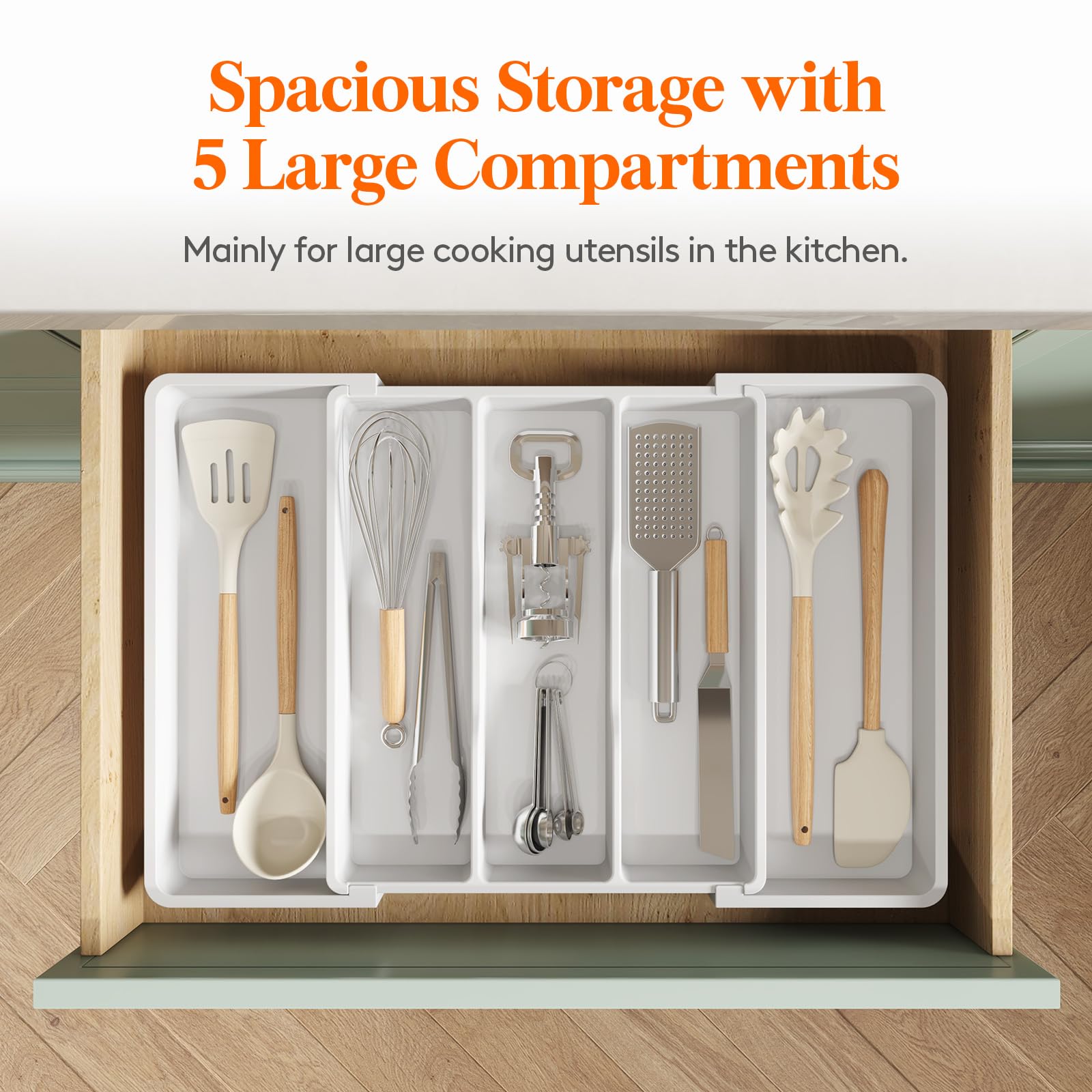 Foto 3 | Organizador De Utensilios Lifewit Para Cajones De Cocina, Blanco - Venta Internacional.