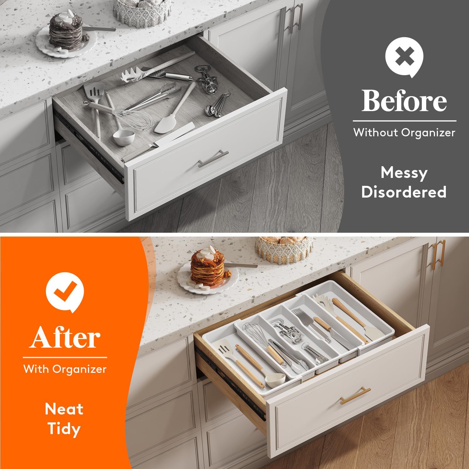 Foto 7 | Organizador De Utensilios Lifewit Para Cajones De Cocina, Blanco - Venta Internacional.