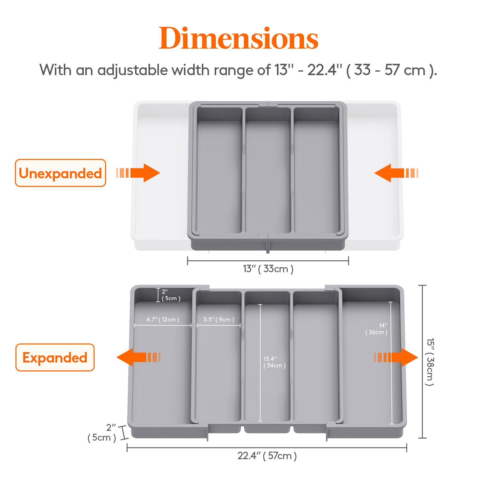 Foto 3 pulgar | Organizador De Utensilios Lifewit Para Cajones De Cocina, Paquete De 2, Gris - Venta Internacional.