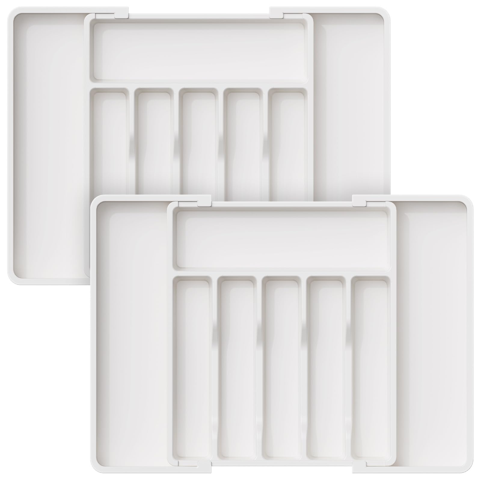Foto 2 pulgar | Organizador De Cajones Para Cubiertos Lifewit, Expandible, Paquete De 2, Blanco - Venta Internacional.