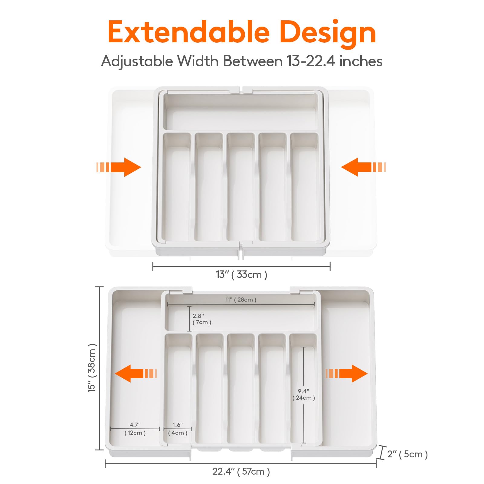 Foto 4 pulgar | Organizador De Cajones Para Cubiertos Lifewit, Expandible, Paquete De 2, Blanco - Venta Internacional.