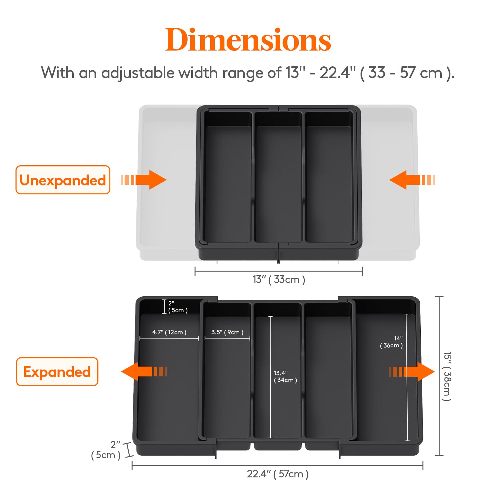 Foto 3 pulgar | Organizador De Utensilios Lifewit Para Cajones De Cocina, Paquete De 2, Negro - Venta Internacional.