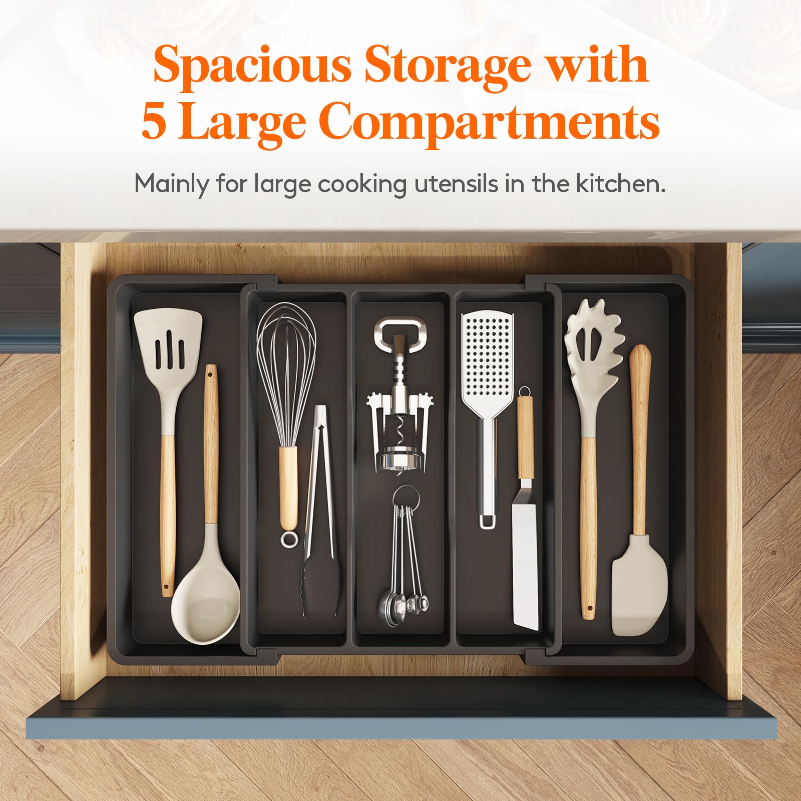 Foto 4 pulgar | Organizador De Utensilios Lifewit Para Cajones De Cocina, Paquete De 2, Negro - Venta Internacional.
