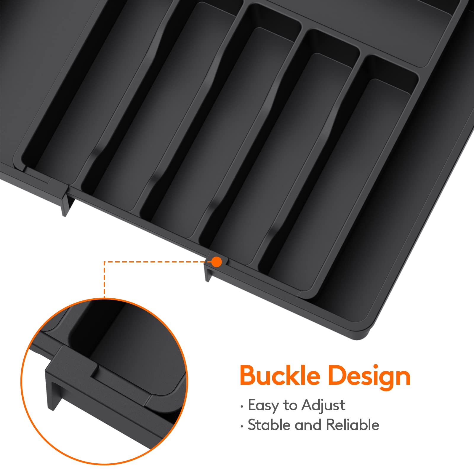Foto 8 pulgar | Organizador De Cajones Para Cubiertos Lifewit, Expandible, Paquete De 2, Negro - Venta Internacional.