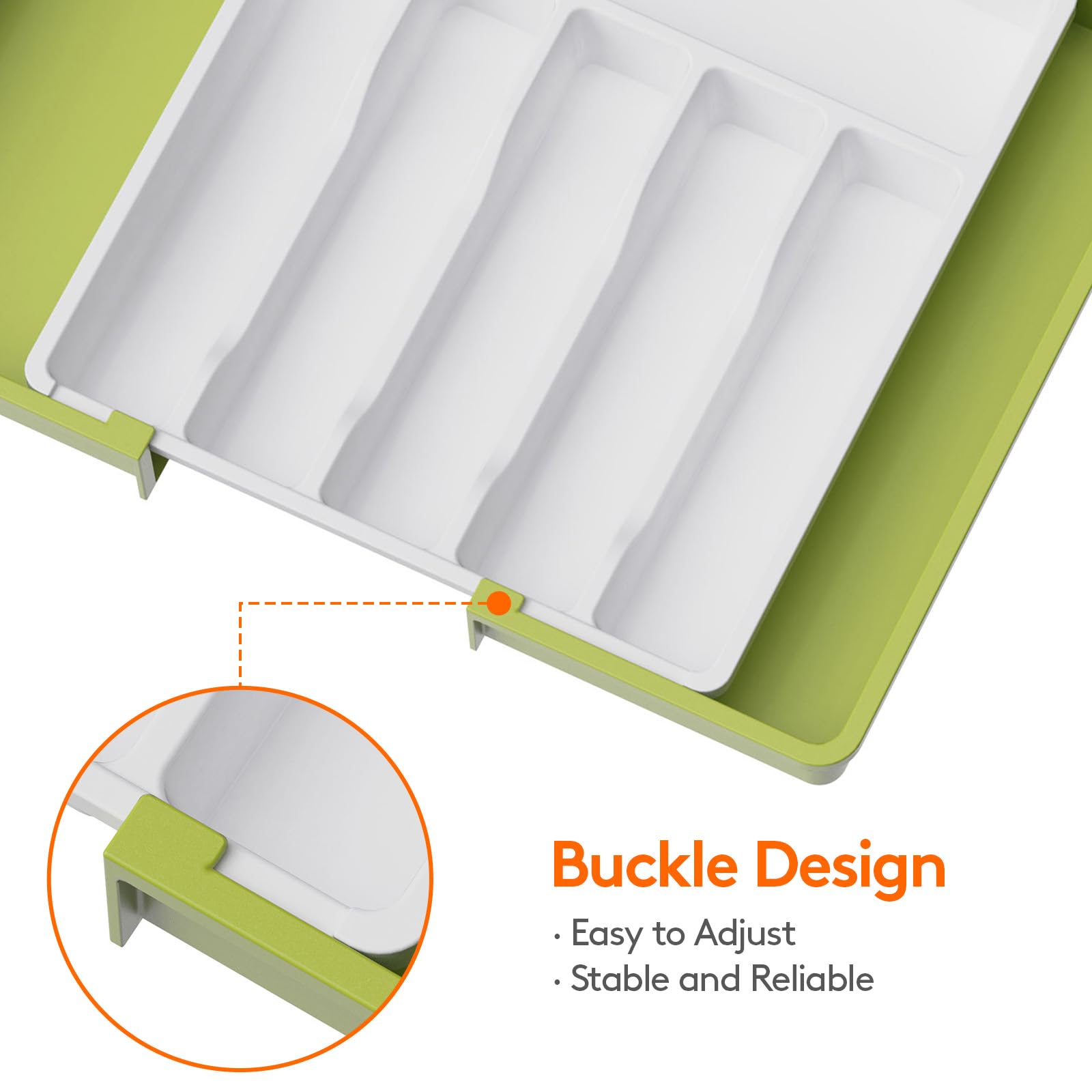 Foto 7 | Organizador De Cajones Para Cubiertos Lifewit, Expandible, Verde Y Blanco - Venta Internacional.