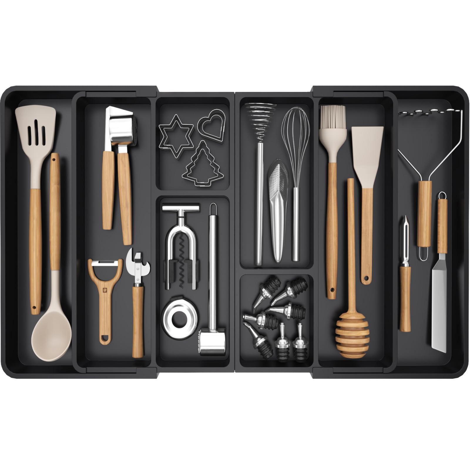 Foto 2 pulgar | Organizador De Utensilios Lifewit, Cajón Grande De Cocina, Plástico Negro - Venta Internacional.