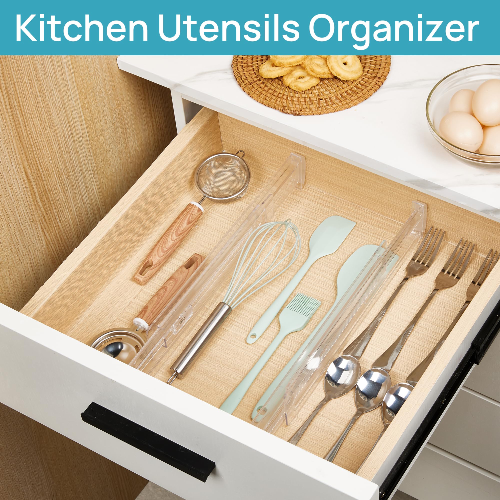 Foto 6 pulgar | Separadores De Cajones Vtopmart Kitchen Ajustables De 2,3 Cm, Paquete De 8 - Venta Internacional.