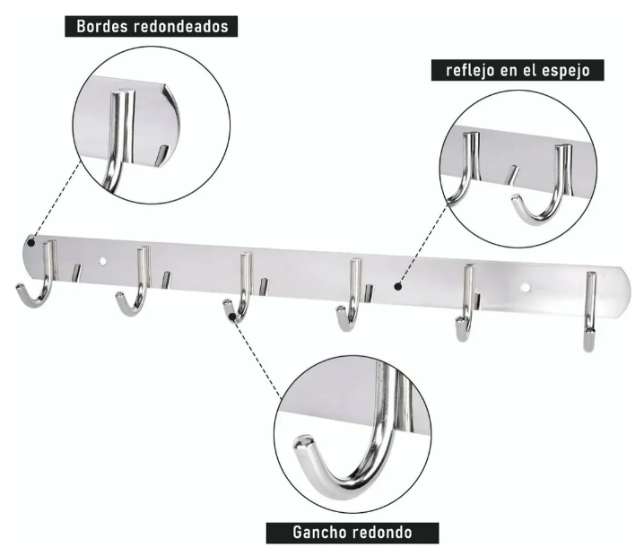 Foto 5 pulgar | Xtellar  Juego De 2 Percheros De Acero Inoxidable Premium Para Cocina Y Baño