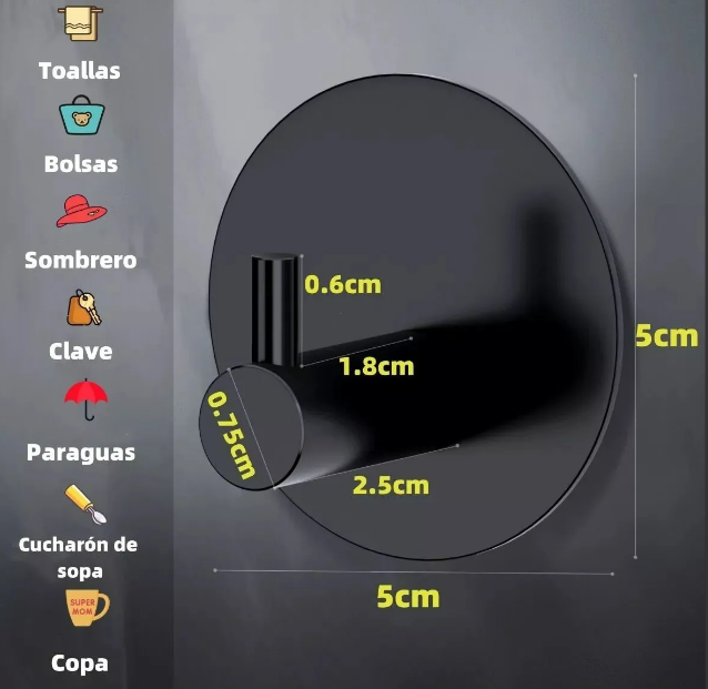 Foto 3 pulgar | Xtellar - Set De 6 Ganchos De Acero Inoxidable  Perchero Premium Para Toallas Y Cocina