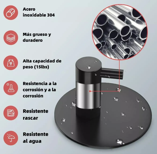 Foto 4 pulgar | Xtellar - Set De 6 Ganchos De Acero Inoxidable  Perchero Premium Para Toallas Y Cocina