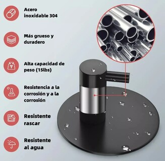 Foto 3 | Xtellar - Set De 6 Ganchos De Acero Inoxidable Perchero Premium Para Toallas Y Cocina