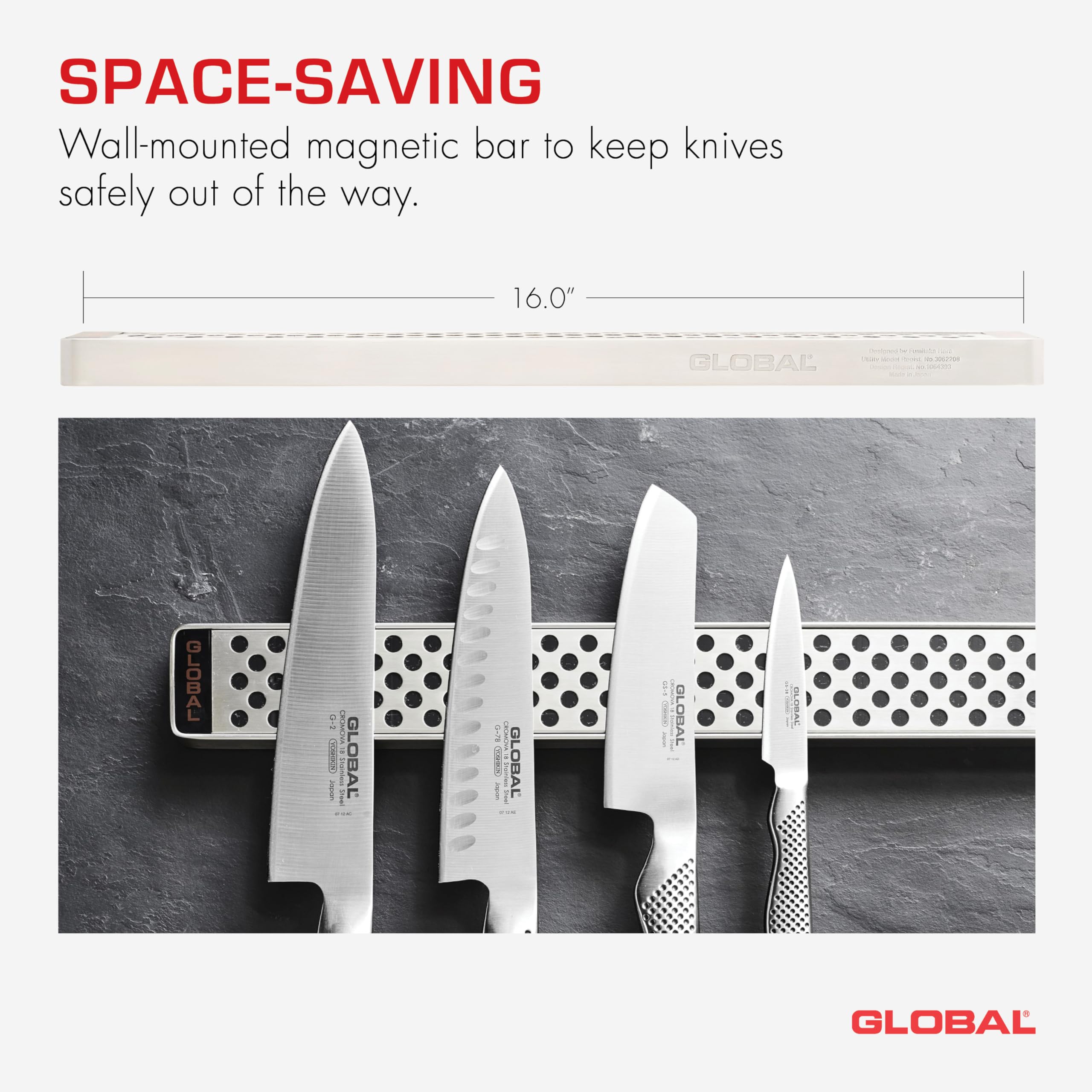 Foto 4 pulgar | Soporte Magnético De Pared Global G-42/41 De Acero Inoxidable De 40 Cm - Venta Internacional.
