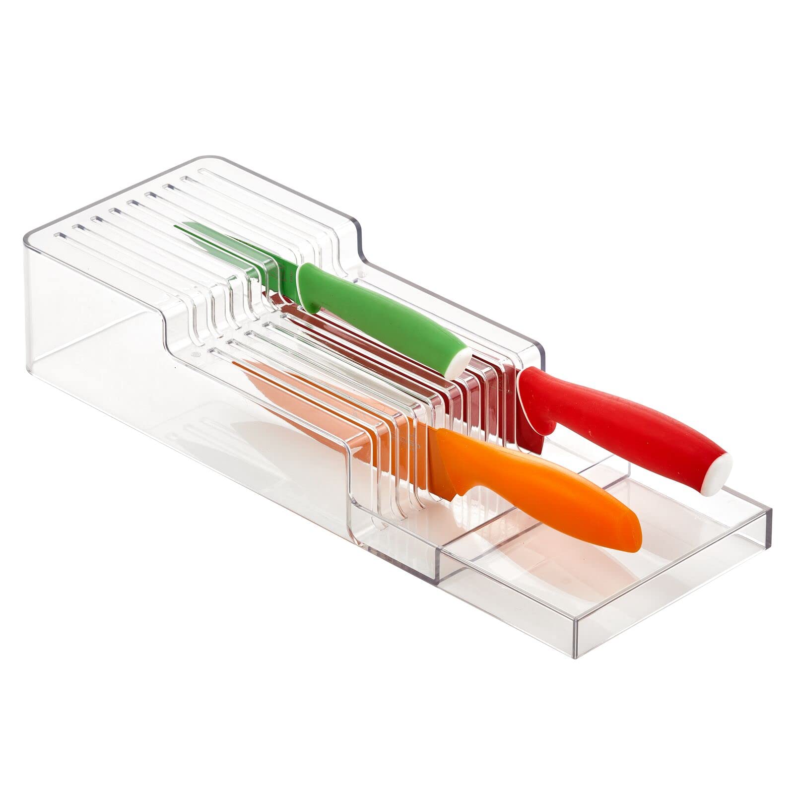Foto 1 | Bloque Para Cuchillos Mdesign  Ancho  De Plástico  2 Niveles  En El Cajón  Transparente - Venta Internacional.