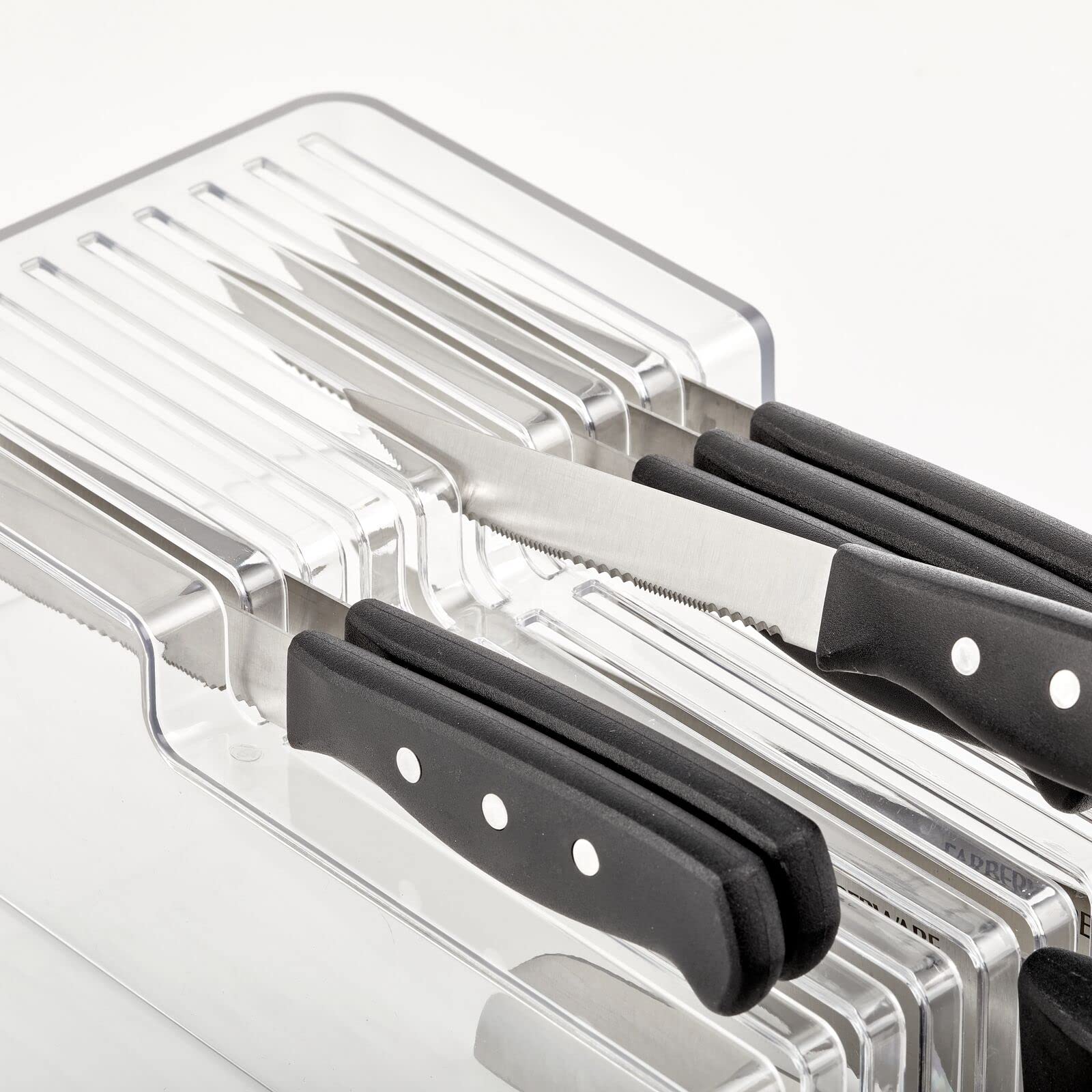 Foto 5 pulgar | Bloque Para Cuchillos Mdesign  Ancho  De Plástico  2 Niveles  En El Cajón  Transparente - Venta Internacional.