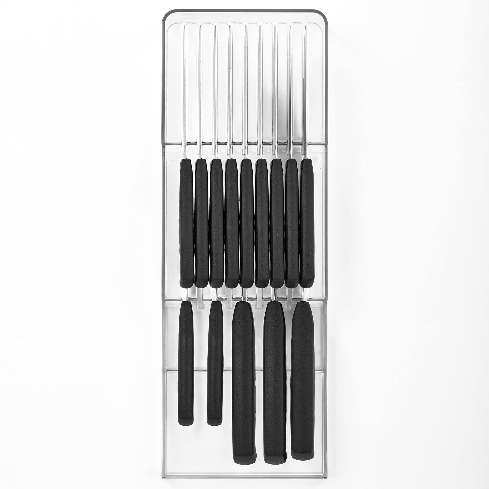 Foto 5 | Bloque Para Cuchillos Mdesign  Ancho  De Plástico  2 Niveles  En El Cajón  Transparente - Venta Internacional.