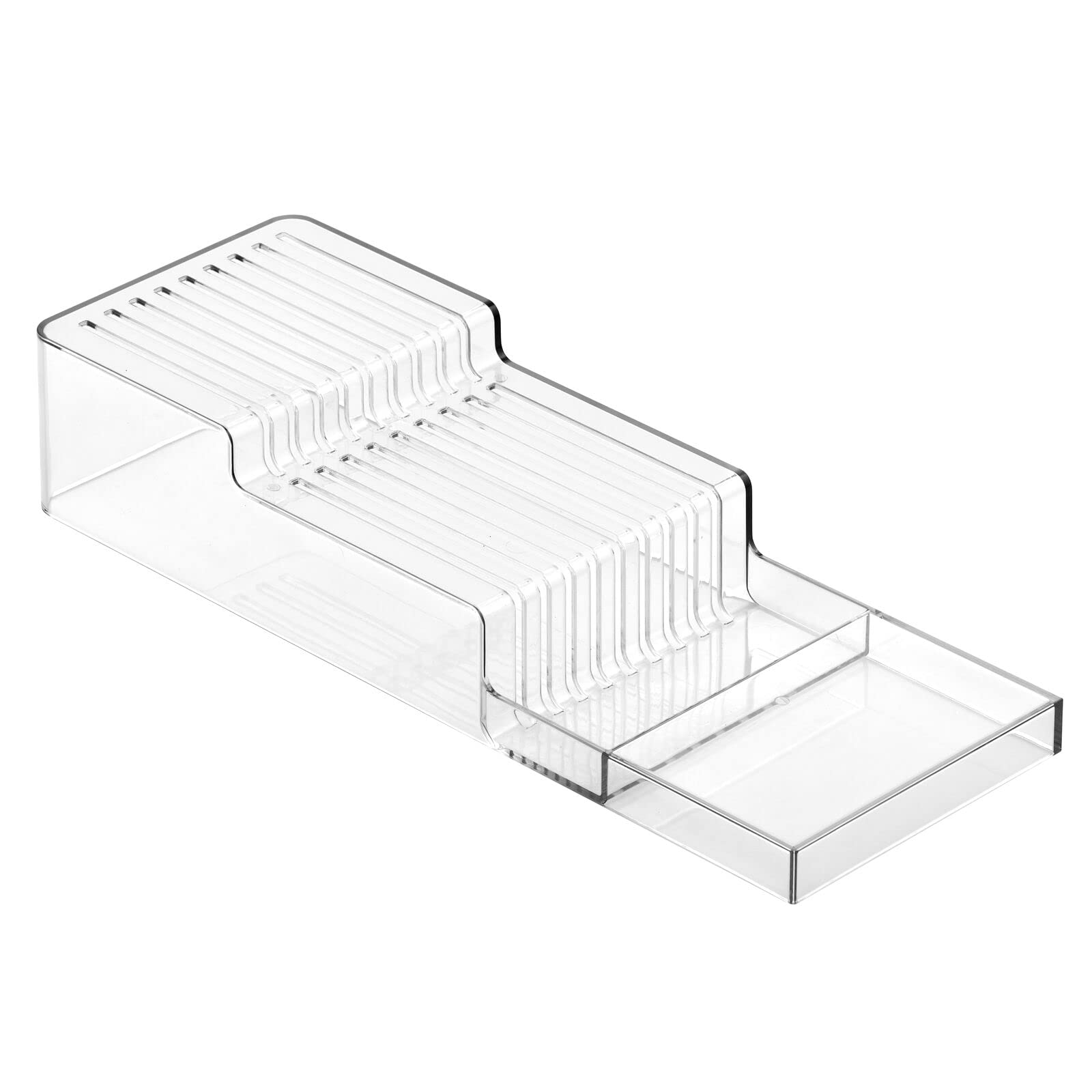 Foto 7 | Bloque Para Cuchillos Mdesign  Ancho  De Plástico  2 Niveles  En El Cajón  Transparente - Venta Internacional.