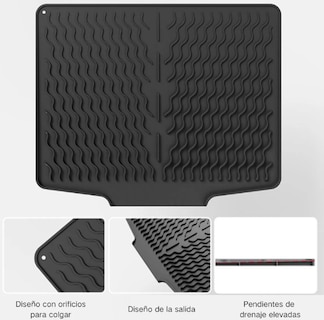 Foto 3 | Xtellar - Alfombrilla De Silicona Premium Para Secar Utensilios Con Borde Escurridor Y Protección Antideslizante