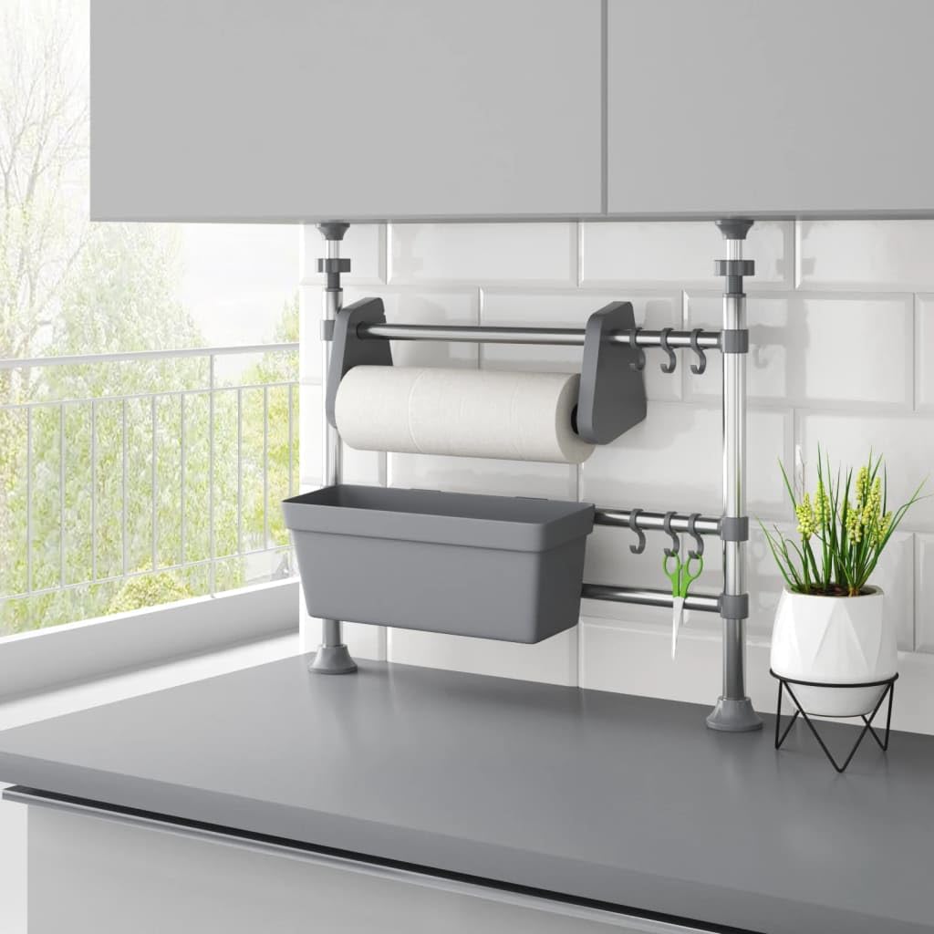 Foto 2 | Organizador De Cocina Vidaxl Ajustable De Aluminio Que Ahorra Espacio - Venta Internacional.