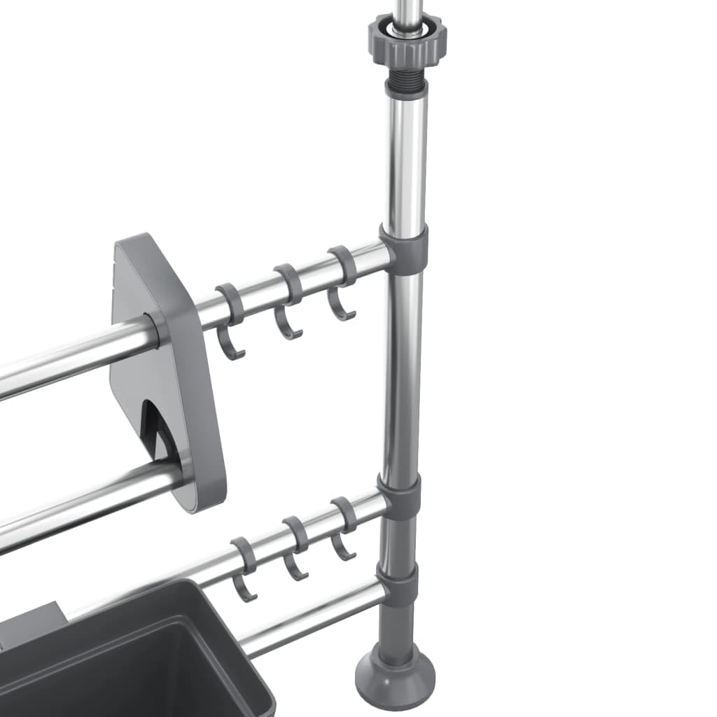 Foto 8 pulgar | Organizador De Cocina Vidaxl Ajustable De Aluminio Que Ahorra Espacio - Venta Internacional.
